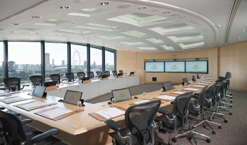 Boardroom overlooking the London Eye, from the D4B Studio office portfolio